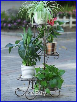 4 Tier Metal Flower Pot Plant Stand Shelf Holder Garden Lounge Lounge Decor Iron