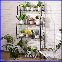 4 Tier Metal Plant Stand, Plant Display Rack, Ladder-Shaped Stand Shelf, Pot Hol