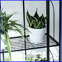 4-Tier Metal Plant Stand Rack Display Shelf Outdoor Indoor Storage Organizer