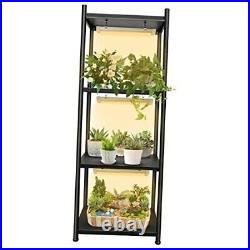 4-Tier Plant Stand with High-Intensity 3000K Full Spectrum Grow Lights, Heavy