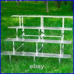 4-tier 150cm LARGE Garden Stainless Steel Pots Plant Stand Rack Chrome Outdoor