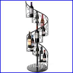 55 In Black Metal Scrollwork Winding Staircase Design Plant Display Shelf Stand