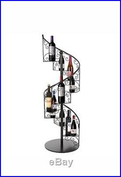 55 in Black Metal Scrollwork Winding Staircase Plant Picture Display Shelf Stand
