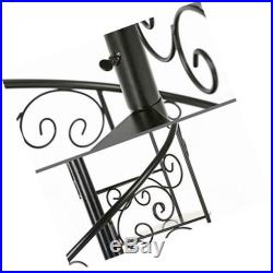 55 in black metal scrollwork winding staircase design plant display shelf stand