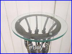 57145 Decorator Plant Pedestal Glass Top Table Stand