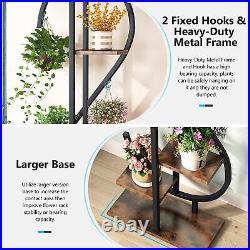5Tier Plant Stand 4-Hooks Flower Pot Holder Shelf Display Shelf for Home Decor