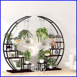 5 Layer Half Circle Flower Stand Metal Plant Shelf Home Multiple Planter Display