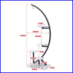 5-Tier 2Pcs Plant Metal Stand Multi-purpose Bonsai Curio Display Curved Rack