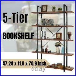 5-Tier Bookshelf Plant Flower Stand Wood Grain Storage Shelf Furnishings Pro USA