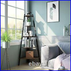 5-Tier Corner Ladder Shelf Bookcase Home Office Storage Display Rack Plant Stand