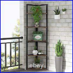 5 Tier Corner Shelf, Display Plant Flower, Stand Bookshelf for Balcony, Kitchen