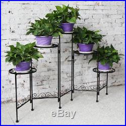 5 Tier Garden Decorative Folding Metal Plant Stand Flower Pot Display Shelf Rack
