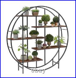 5-Tier Metal Plant Stand Bookcase Storage Rack for Indoor, Terrace, and Balcony