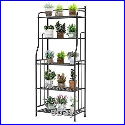 5 Tier Metal Plant Stand Indoor and Outdoor Flower Rack, Home Iron Storage