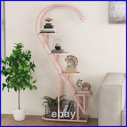 5 Tier Metal Plant Stand with Hanging Hook for Multiple Plants-Pink & Blue Co