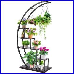5 Tier Plant Stand 2 Piece, Half Moon Flower Shelf, Multi-Purpose Display Holder