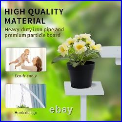 5 Tier Plant Stand Halfmoon Plant Shelf Stand Multiple Tiered Holder With 2 Hook