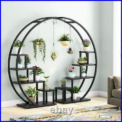 5-Tier Plant Stand Pack of 2, Curved Plant Flower Pot Holder with 6 Hook Tribesigns