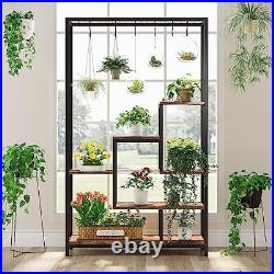 5-Tier Tall Indoor Plant Stand, 70.9 Large Metal Plant Shelf Flower Brown