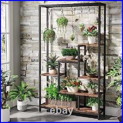 5-Tier Tall Indoor Plant Stand, 70.9 Large Metal Plant Shelf Flower Brown