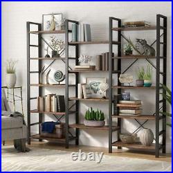 5-Tier Triple Wide 14 Shelves Etagere Open Bookcase, Large Bookshelf Plant Stand