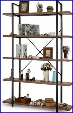 5 Tiers Bookshelf Plant Flower Stand Wood Grain Storage Shelf for Home Fashion