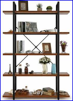 5 Tiers Bookshelf Plant Flower Stand Wood Grain Storage Shelf for Home Fashion