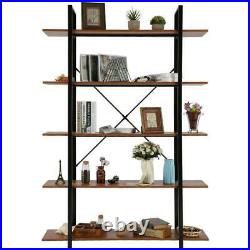 5 Tiers Bookshelf Plant Flower Stand Wood Grain Storage Shelf for Home T8G4
