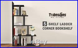 5 Tiers Wood Corner Flower Pot Rack Ladder Style Plant Display Stand Shelf