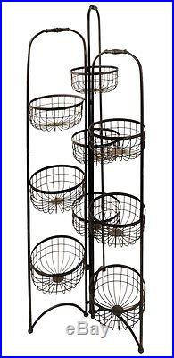 65 Folding Plant Stand 9 Basket Racks Garden Yard Decor Planter Containers