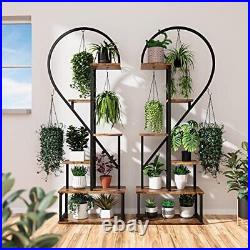 6 Tier Metal Plant Stand Creative Half Heart Shape Ladder Plant Stands For Indoo