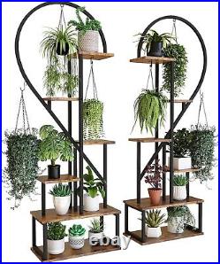 6 Tier Metal Plant Stand, Creative Half Heart Shape Ladder Plant Stands Rack Law