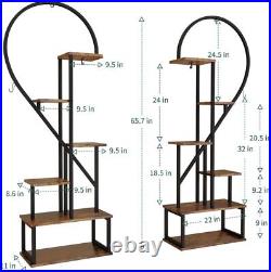 6 Tier Metal Plant Stand, Creative Half Heart Shape Ladder Plant Stands Rack Law