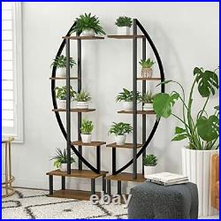 6 Tier Metal Plant Stand, Muti-Purpose Ladder Plant Shelf Indoor 12 Potted