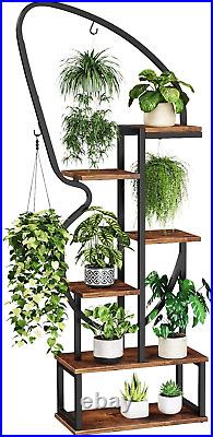 6 Tier Plant Stand Indoor Butterfly-Shaped, Tall Metal Plant Stand with 3 Plant