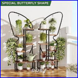6 Tier Plant Stand Indoor Butterfly-Shaped, Tall Metal Plant Stand with 6 Pla