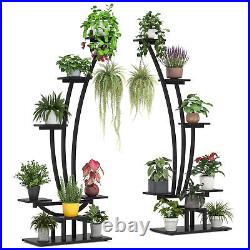 6-Tier Tall Indoor Potted Plant Stand Holder with Hook for Flower Bonsai Display