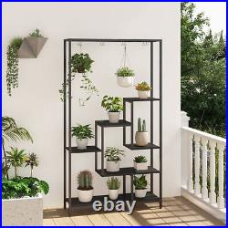6-Tier Tall Plant Stand 71 Inch Metal Indoor Plant Shelf with 10 Hanging Hooks