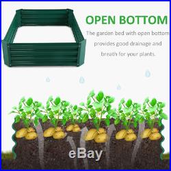 6 x 3 x 1ft Green Metal Raised Garden Bed With 1 Pair of Gloves And 15 Pcs Plant