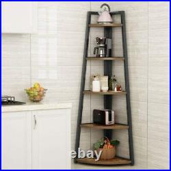 70 Tall Corner Shelf, 5 Tier Corner Bookcase Corner Ladder Shelf Plant Stand US