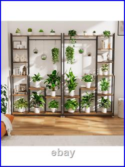 71 Inches Tall 8 Tiered Square Metal Plant Display Stand Indoor With Grow Light