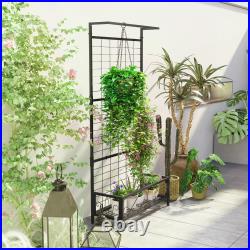 74 Tall Metal Plant Stand with Trellis and Hanging Bar