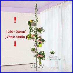 7 Layer Indoor Plant Stands Spring Tension Pole Metal Flower Display Corner Rack