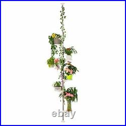 7-Layer Indoor Plant Stands Spring Tension Pole Metal Flower Display Rack