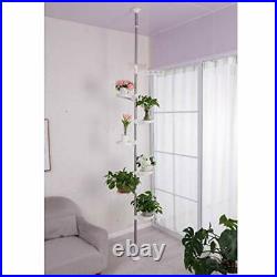 7-Layer Indoor Plant Stands Spring Tension Pole Metal Flower Display Rack