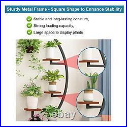AISUNDY Metal Plant Stand Indoor Plant Shelf Stand Half Moon Plant Stands Mul