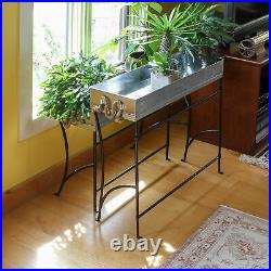 Achla Designs WT-04 Large Metal Windowsill Trestle Plant Stand with Removable Tray