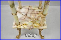 Antique 19th C. French Victorian Onyx Two Tier Plant Stand Lamp Table Pedestal