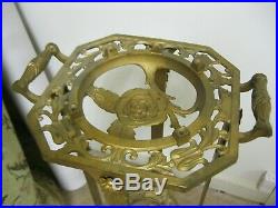Antique Art Deco Plant Stand from Funeral Home Art Nouveau Roses Metal