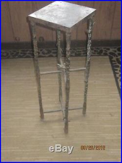 Antique Cast Iron Plant Stand And Bird On Metal Bars